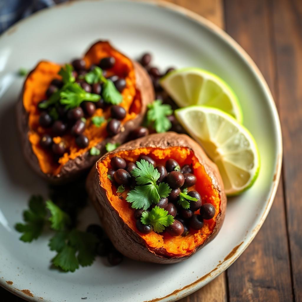 Twice Baked Mexican Sweet Potatoes